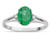 Star K Oval 8x6 Genuine Emerald Split Shank Three Stone Engagement Promise Ring - 317006AP9