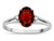 Star K Oval 8x6 Genuine Garnet Split Shank Three Stone Engagement Promise Ring - 317034B6
