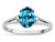 Star K Oval 8x6 Genuine Blue Topaz Split Shank Three Stone Engagement Promise Ring - 317001AP5