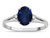Star K Oval 8x6 Genuine Sapphire Split Shank Three Stone Engagement Promise Ring - 317004AP85