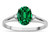 Star K Oval 8x6 Simulated Emerald Split Shank Three Stone Engagement Promise Ring - 317017AP6