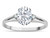Star K Oval 8x6 Genuine White Topaz Split Shank Three Stone Engagement Promise Ring - 317020AF6