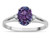 Star K Oval 8x6 Simulated Alexandrite Split Shank Three Stone Engagement Promise Ring - 317016W4