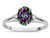 Star K Oval 8x6 Rainbow Mystic Topaz Split Shank Three Stone Engagement Promise Ring - 317019W45
