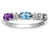 Star K Custom Personalized 3 Three Oval Birthstones Band Mothers Wedding Promise Ring - 317153A55