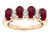 Star K Created Ruby Oval 5x3 4 Four Stone Band Ring - 317145AF85