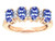 Star K Genuine Tanzanite Oval 5x3 4 Four Stone Band Ring - 317136AF55