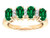 Star K Simulated Emerald Oval 5x3 4 Four Stone Band Ring - 317131B6