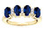 Star K Oval 5x3 Created Sapphire 4 Four Stone Band Ring - 317106AP4