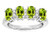 Star K Oval 5x3 Genuine Peridot 4 Four Stone Band Ring - 317104AP55