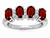 Star K Oval 5x3 Genuine Garnet 4 Four Stone Band Ring - 317105AF65
