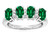 Star K Oval 5x3 Simulated Emerald 4 Four Stone Band Ring - 317111AP5