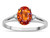 Star K Oval 8x6 Simulated Orange Mexican Fire Opal Split Shank Three Stone Engagement Promise Ring - 316995P6