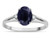 Star K Oval 8x6 Genuine Black Sapphire Split Shank Three Stone Engagement Promise Ring - 316982P75