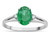 Star K Oval 8x6 Genuine Emerald Split Shank Three Stone Engagement Promise Ring - 316983P75