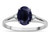 Star K Oval 8x6 Genuine Black Sapphire Split Shank Three Stone Engagement Promise Ring - 316982B55