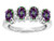 Star K Oval 5x3 Rainbow Mystic Topaz 4 Four Stone Band Ring - 317112AP4