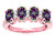 Star K Oval 5x3 Rainbow Mystic Topaz 4 Four Stone Band Ring - 317112AF45