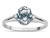 Star K Oval 8x6 Genuine Aquamarine Split Shank Three Stone Engagement Promise Ring - 316980P75