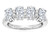 Star K Oval 5x3 Genuine White Topaz 4 Four Stone Band Ring - 317113W75