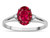 Star K Oval 8x6 Created Ruby Split Shank Three Stone Engagement Promise Ring - 316990A75