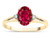 Star K Oval 8x6 Created Ruby Split Shank Three Stone Engagement Promise Ring - 316990B85