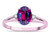 Star K Oval 8x6 Genuine Rhodolite Split Shank Three Stone Engagement Promise Ring - 316989B8
