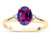 Star K Oval 8x6 Genuine Rhodolite Split Shank Three Stone Engagement Promise Ring - 316989B7