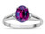 Star K Oval 8x6 Genuine Rhodolite Split Shank Three Stone Engagement Promise Ring - 316989A5