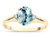 Star K Oval 8x6 Genuine Sky Blue Topaz Split Shank Three Stone Engagement Promise Ring - 316979B5