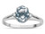 Star K Oval 8x6 Genuine Aquamarine Split Shank Three Stone Engagement Promise Ring - 316980P7