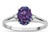 Star K Oval 8x6 Simulated Alexandrite Split Shank Three Stone Engagement Promise Ring - 316993P45
