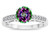 Star K Round 7mm Rainbow Mystic Topaz Channel Set Engagement Promise Ring