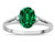 Star K Oval 8x6 Simulated Emerald Split Shank Three Stone Engagement Promise Ring - 316994A7
