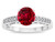 Star K Round 7mm Created Ruby Channel Set Engagement Promise Ring - 316941B9