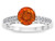 Star K Round 7mm Simulated Orange Mexican Fire Opal Channel Set Engagement Promise Ring - 316926W7