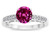 Star K Round 7mm Simulated Pink Tourmaline Channel Set Engagement Promise Ring - 316922W9