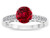 Star K Round 7mm Created Ruby Channel Set Engagement Promise Ring - 316920W55