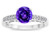Star K Round 7mm Genuine Amethyst Channel Set Engagement Promise Ring - 316909AP75