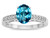 Star K Oval 8x6 Genuine Blue Topaz Channel Set Engagement Promise Ring - 316805B45