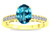Star K Oval 8x6 Genuine Blue Topaz Channel Set Engagement Promise Ring - 316805B45