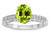 Star K Oval 8x6 Genuine Peridot Channel Set Engagement Promise Ring - 316814B5