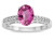 Star K Oval 8x6 Created Pink Sapphire Channel Set Engagement Promise Ring - 316818B6