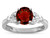 Star K Round 7mm Genuine Garnet Marquee Design Promise Engagement Ring - 316769B7