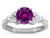 Star K Round 7mm Genuine Rhodolite Marquee Design Promise Engagement Ring