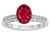 Star K Oval 8x6 Created Ruby Channel Set Engagement Promise Ring - 316838W85