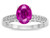 Star K Oval 8x6 Simulated Pink Tourmaline Channel Set Engagement Promise Ring - 316840W75