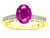 Star K Oval 8x6 Simulated Pink Tourmaline Channel Set Engagement Promise Ring - 316840W5