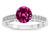 Star K Round 7mm Simulated Pink Tourmaline Channel Set Engagement Promise Ring - 316901A65