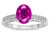 Star K Oval 8x6 Simulated Pink Tourmaline Channel Set Engagement Promise Ring - 316861B6